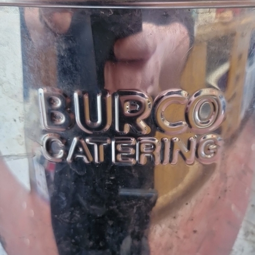 445 - A Burco Catering stainless-steel hot water urn, of cylindrical form with lidded top, integral heatin... 