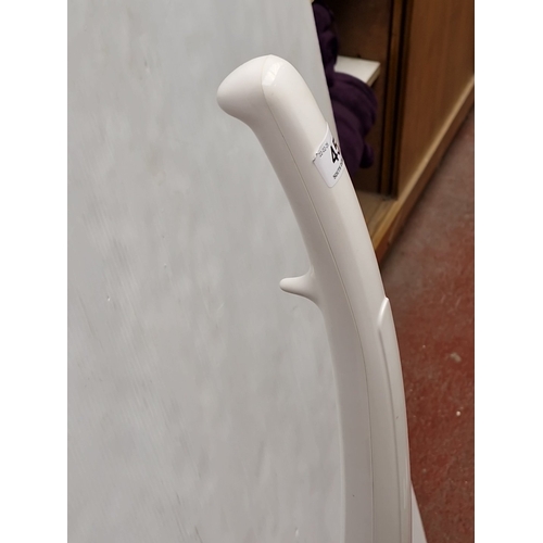 454 - A SilverCrest upright steam mop, with triangular floor head, on/off control and cord wrap, in white ... 