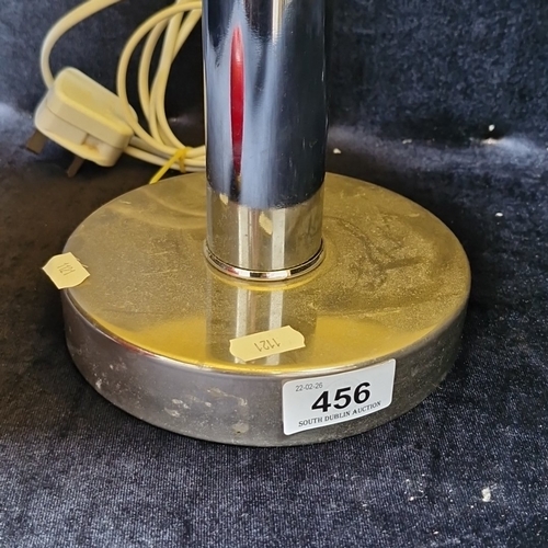 456 - A vintage 1970s Prova mushroom-form table lamp with opaline glass dome shade, chrome stem and circul... 