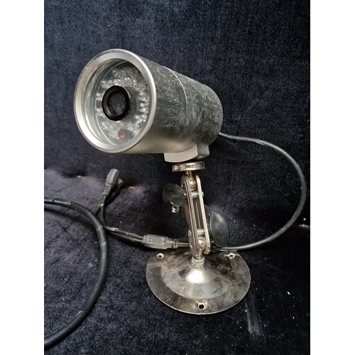 461 - A group of outdoors or indoors CCTV security cameras with infrared LED night-vision rings, comprisin... 