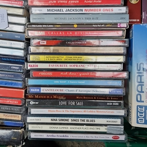 465 - A full crate of compact discs, comprising mixed genres including classical, opera and popular music,... 