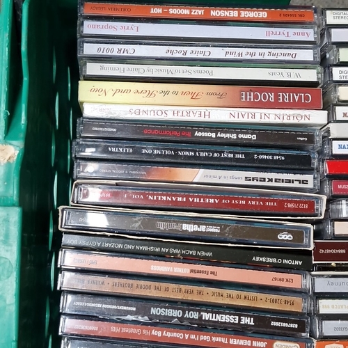 465 - A full crate of compact discs, comprising mixed genres including classical, opera and popular music,... 