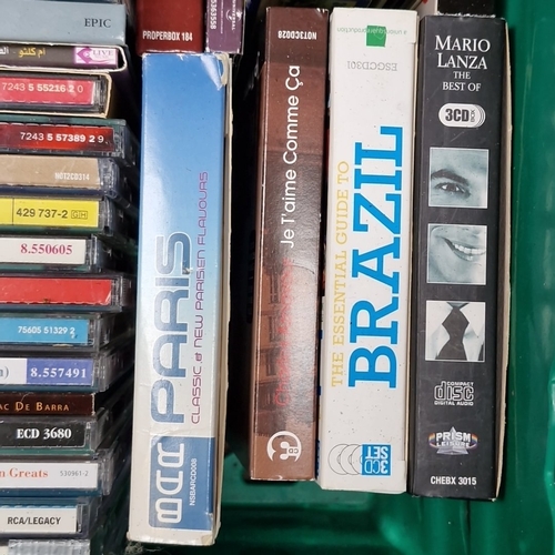 465 - A full crate of compact discs, comprising mixed genres including classical, opera and popular music,... 
