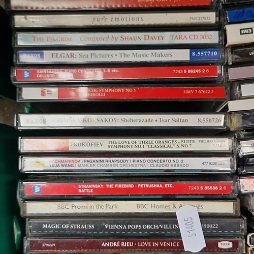 465 - A full crate of compact discs, comprising mixed genres including classical, opera and popular music,... 