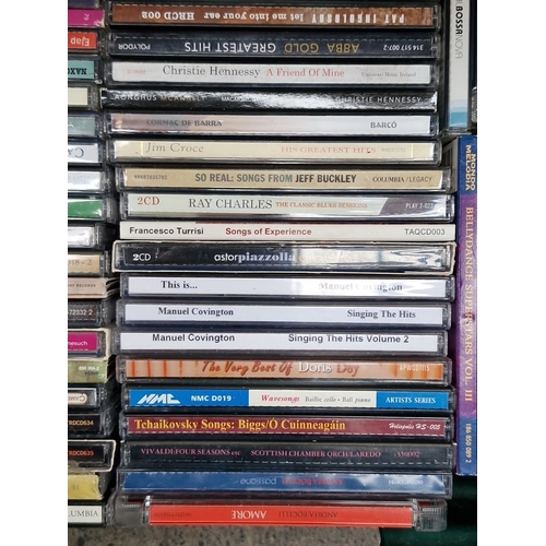 466 - A full crate of compact discs, assorted genres including jazz, classical, pop and Irish music, with ... 
