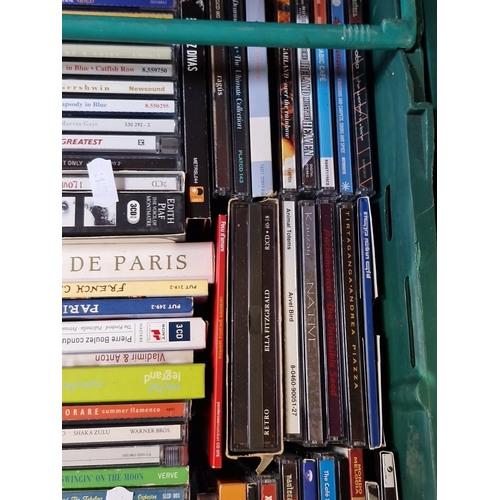 466 - A full crate of compact discs, assorted genres including jazz, classical, pop and Irish music, with ... 