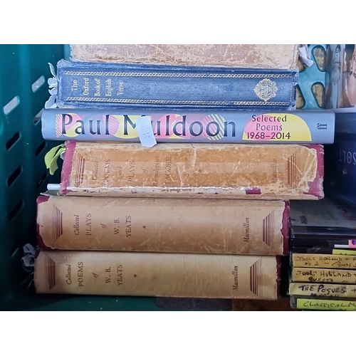 467 - A group of assorted books and DVDs, largely poetry and literary titles including W.B. Yeats (Macmill... 