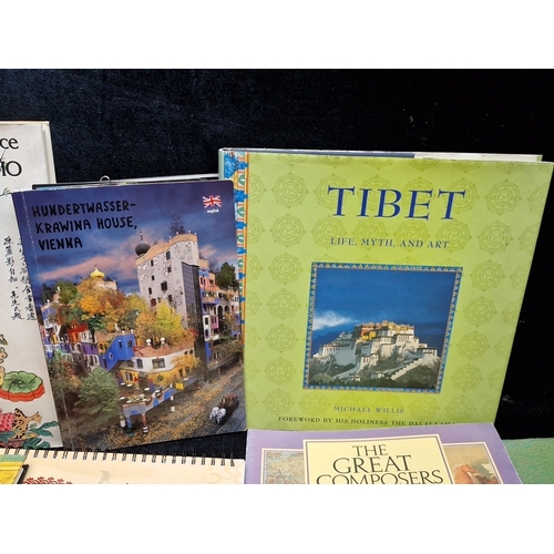 473 - A group of illustrated books and publications, including 'The Ten Bamboo Studio', 'Tibet: Life, Myth... 