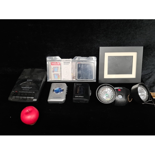 375 - A mixed lot comprising of Sony cassette-corder, Panasonic stereo cassette player, Sony cassette walk... 