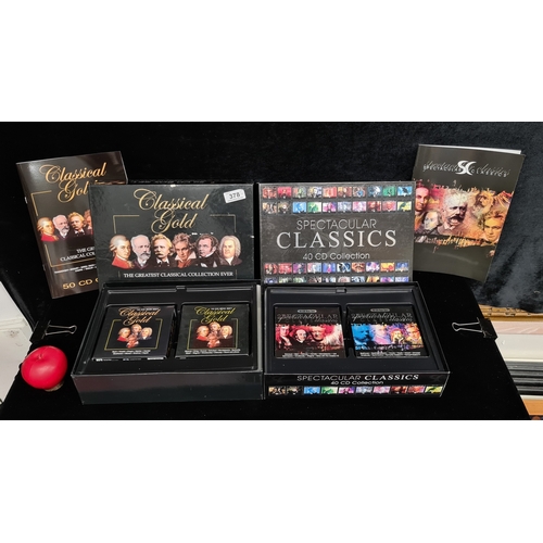 378 - Two CD box sets including a Classical Gold 50 CD Box Set, and Spectacular Classics 40 CD Collection.