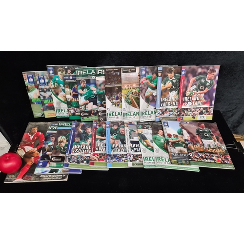 379 - A collection of 22 Irish Rugby Football Union programmes circa. 00's & 2010's.