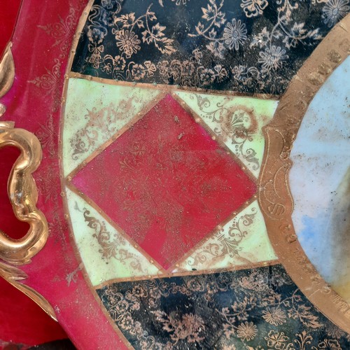 395 - A large  Royal Vienna glazed porcelain serving tray / platter featuring hand painted mythological sc... 