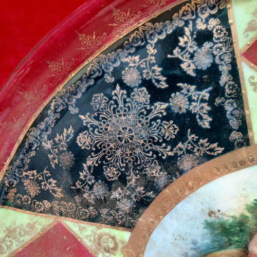 395 - A large  Royal Vienna glazed porcelain serving tray / platter featuring hand painted mythological sc... 