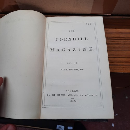 411 - A group of vintage and earlier hardback books, including The Cornhill Magazine (Vol. II–IV), The Har... 