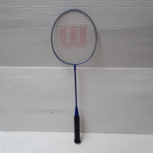 439 - Wilson Badmington equipment comprising 3 Wilson rackets and a blue Wilson zip carry case, with 2 Wil... 