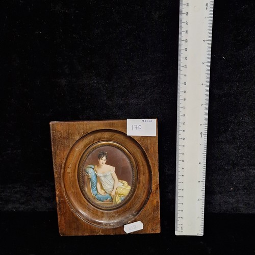 170 - Star Lot: A beautiful 19th century miniature oil on board painting. Features 'Jeanne Françoise Julie... 