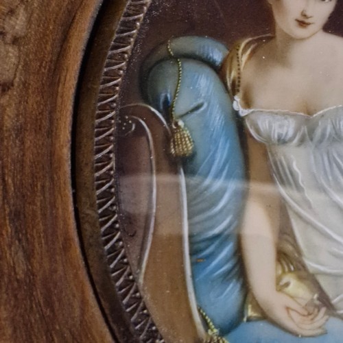 170 - Star Lot: A beautiful 19th century miniature oil on board painting. Features 'Jeanne Françoise Julie... 