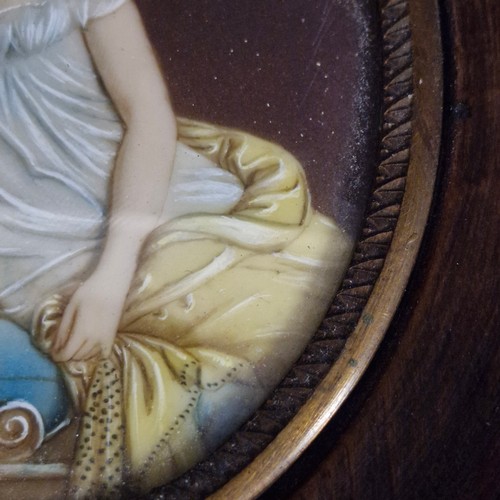 170 - Star Lot: A beautiful 19th century miniature oil on board painting. Features 'Jeanne Françoise Julie... 