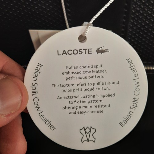 270 - A super stylish gentleman's Lacoste black cow leather weekend travel bag. Brand new with tags. RRP €... 