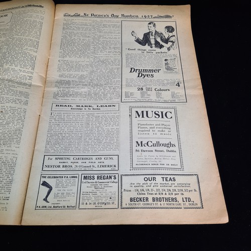 135 - A collectible vintage ''Saint Patrick's Day number'' issue of the Irish Weekly Independent newspaper... 