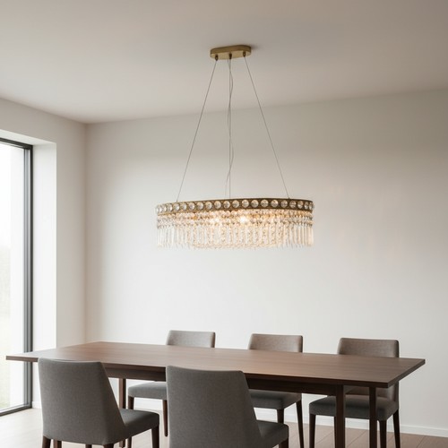 399 - Star lot : Two elaborate very large (2 feet wide)  brass and cut glass hanging ceiling pendant light... 