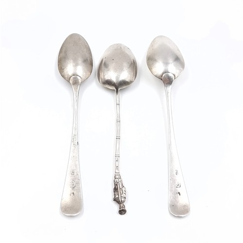 547 - Three teaspoons with some Silver content. Weight - 37 grams.