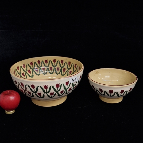 Two Nicholas Mosse Irish Studio Pottery footed bowls in the Red
