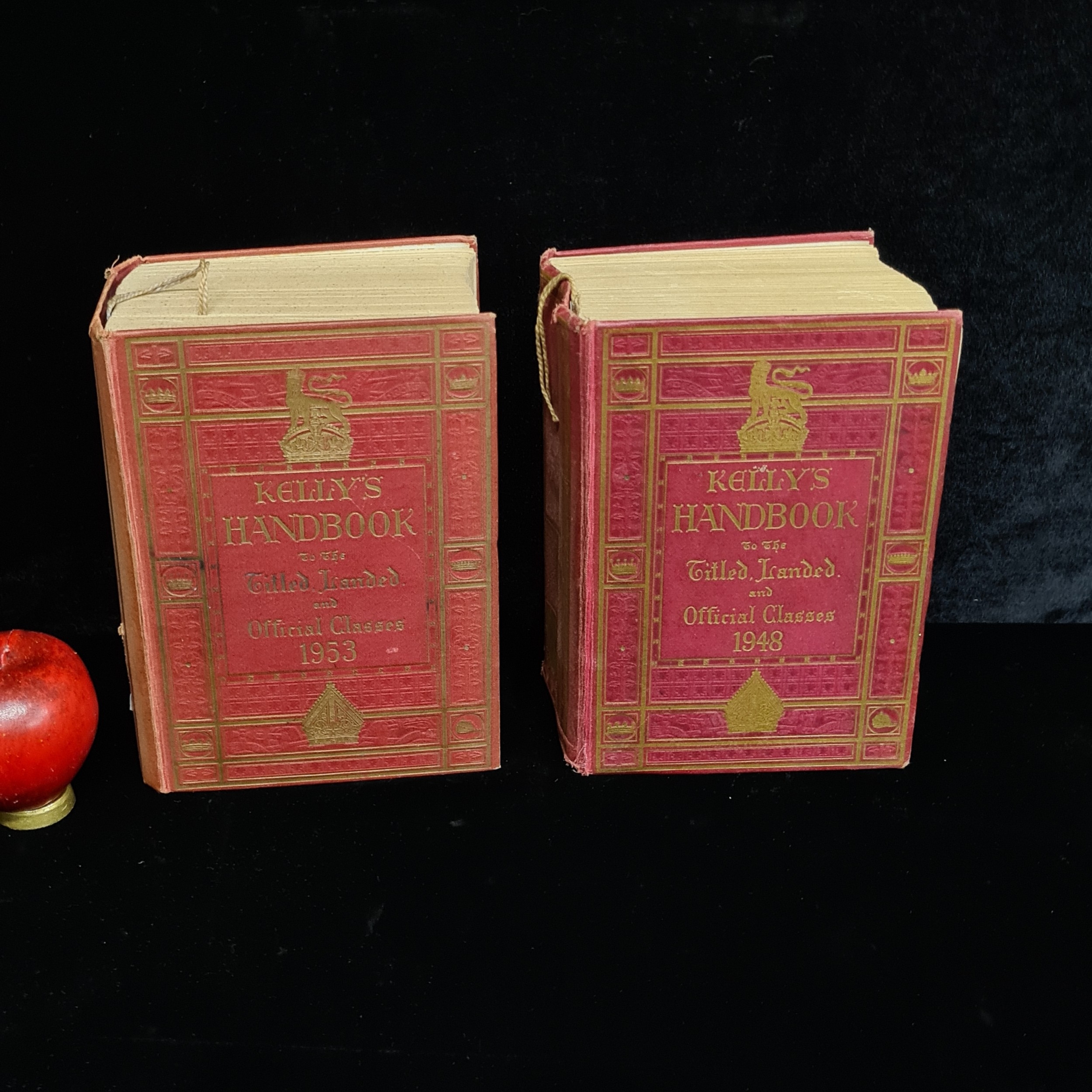 Two vintage large hardback book copies of 'Kelly's Handbook to the ...