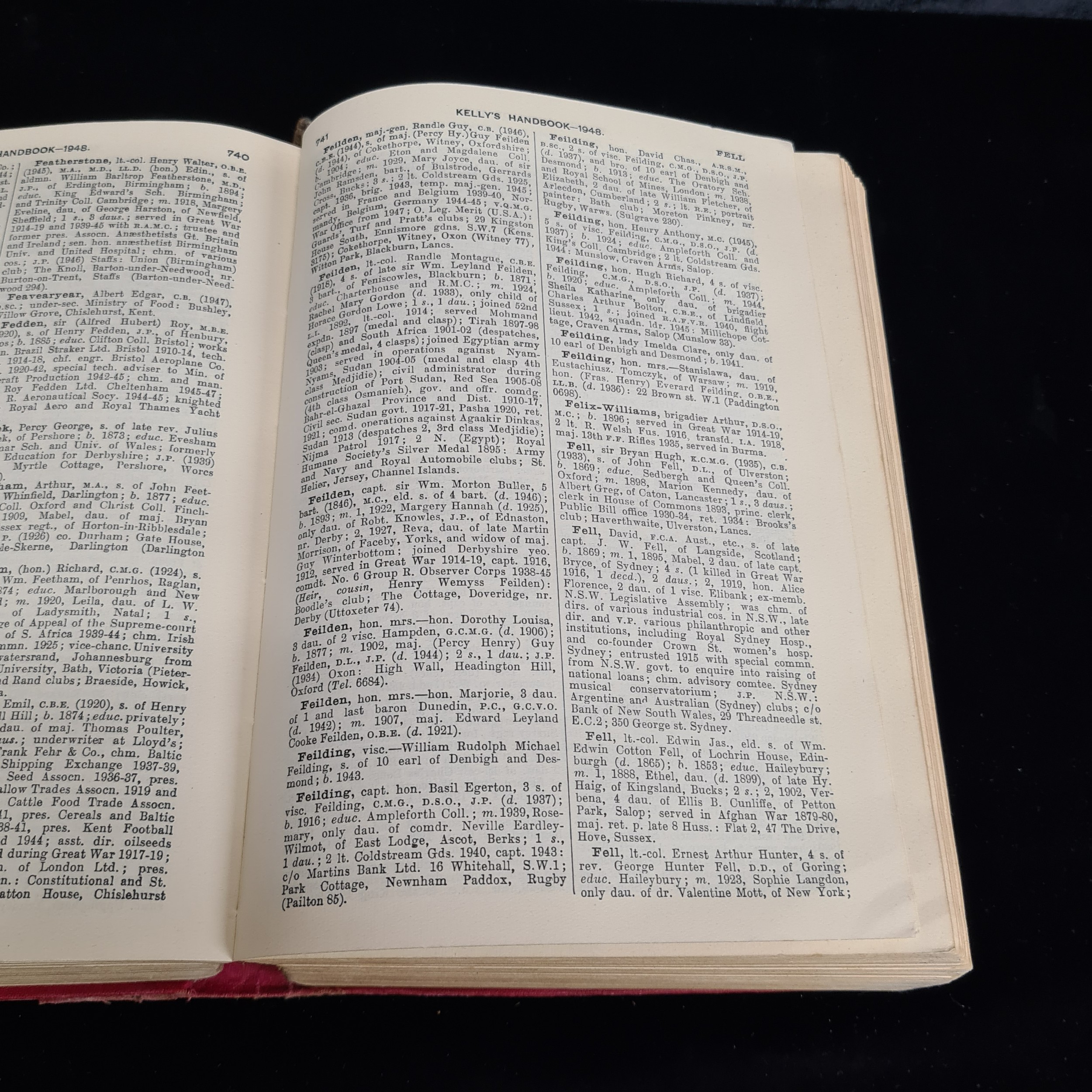 Two vintage large hardback book copies of 'Kelly's Handbook to the ...
