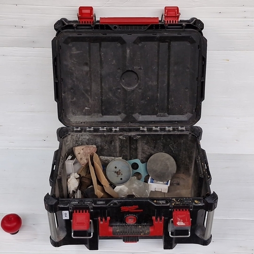 A Milwaukee Packout modular tool storage cases, black moulded plastic ...
