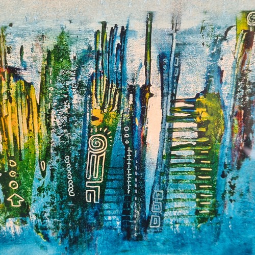 Star Lot: 'Geoff Rhind' A mixed media 'Geoff Rhind' on paper painting ...