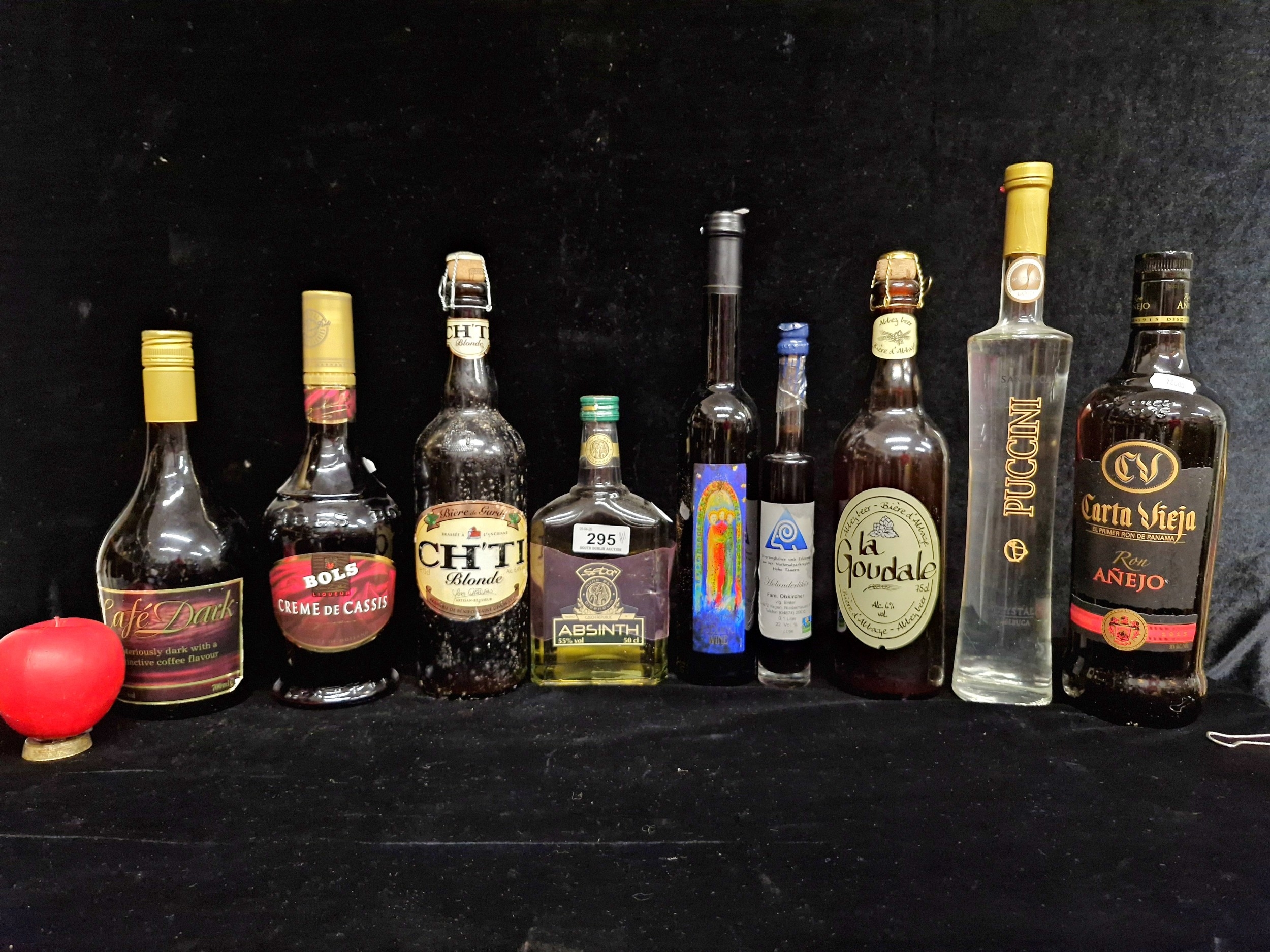 Nine sealed bottles of alcohol including a 50cl bottle of Sebor Czech ...