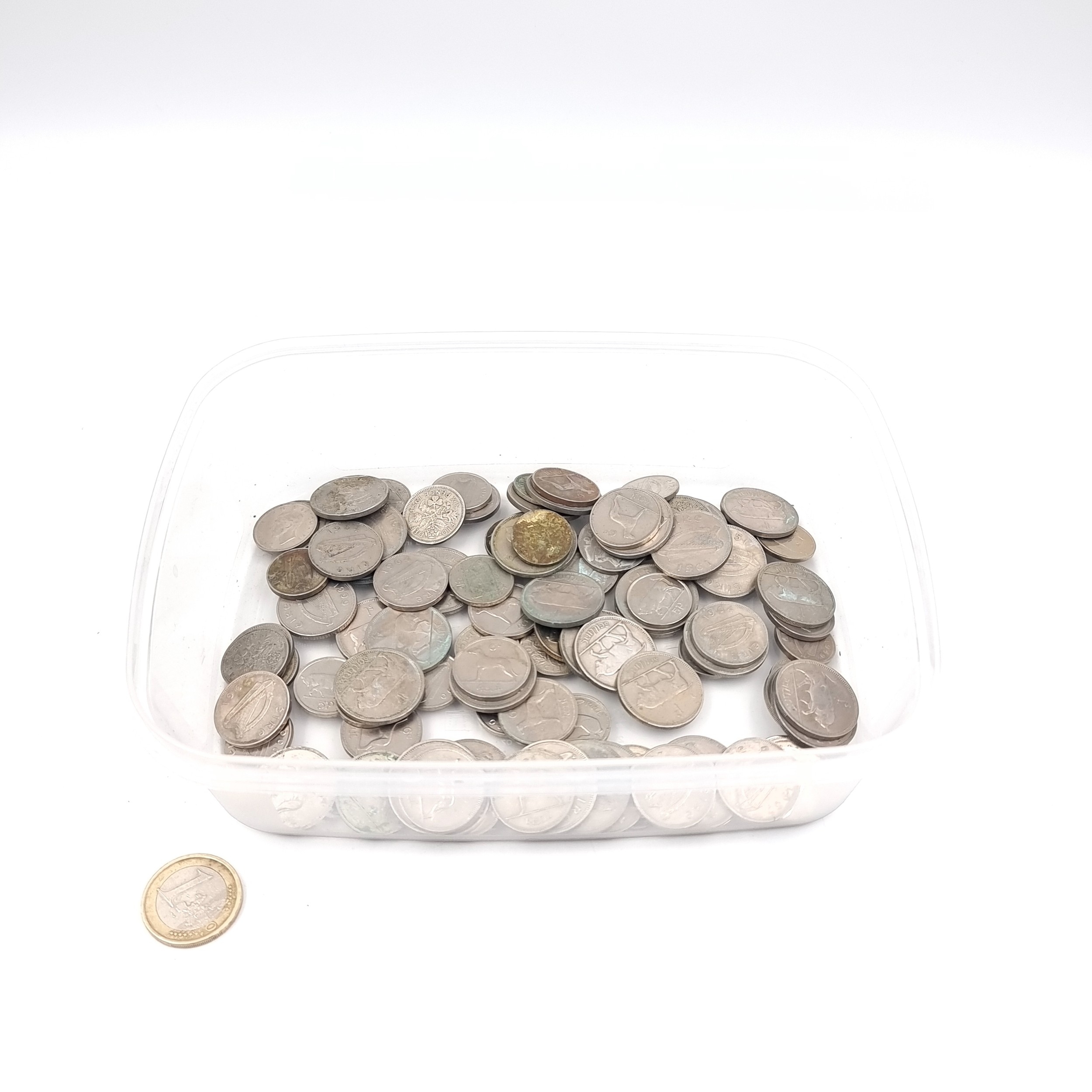 A box of unchecked coins.