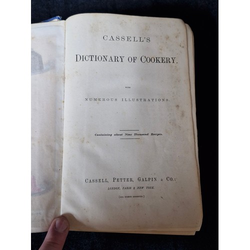A 19th Century edition of 'Cassell's Dictionary of Cookery'. Hand ...