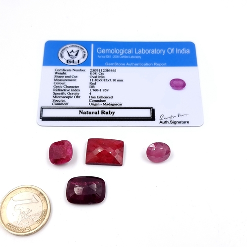 An 8.08ct natural ruby gemstone, and a 38.25ct faceted ruby gemstone ...