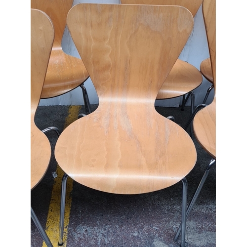 Star Lot : A group of 6 iconic Fritz Hansen style. beech plywood ...