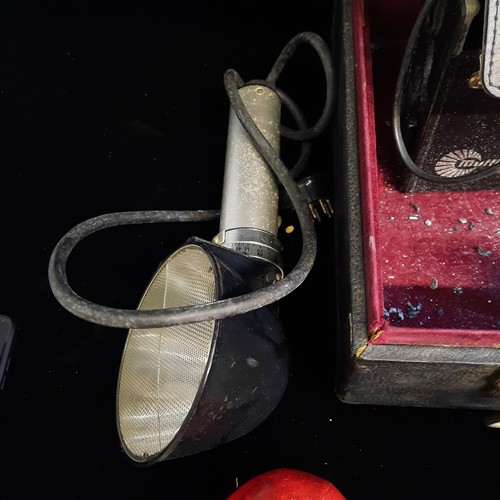 158 - A Lenza Bronica carry case containing two vintage 1960's Multiblitz camera flashes and Multiblitz Ju... 