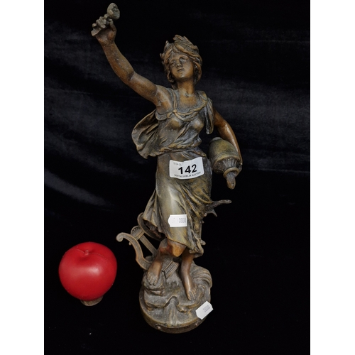142 - A beautiful antique cast spelter statue titled ''Source d'Harmonie' by L&F Moreau (Louis Auguste Mor... 