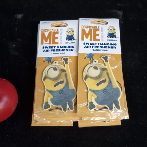173 - A lot of 23 brand new Despicable Me Minion made Stuart sweet hanging air fresheners in candy pop. RR... 