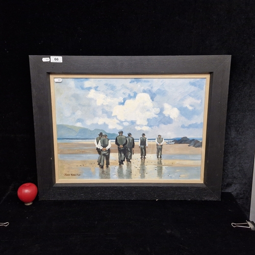 66 - Star Lot: A large oil on board painting after 'John Skelton (1924-2009)' titled 'Men Of Aran'. Featu... 