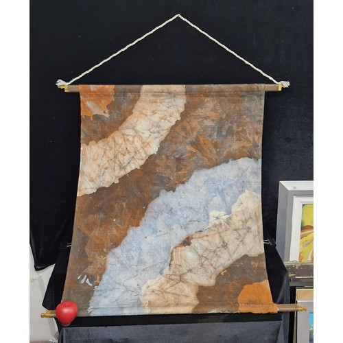 104 - Star Lot: A brilliant vibrant original very large A/P 'Bernadette Madden (Irish, b.1948)' Batik on l... 