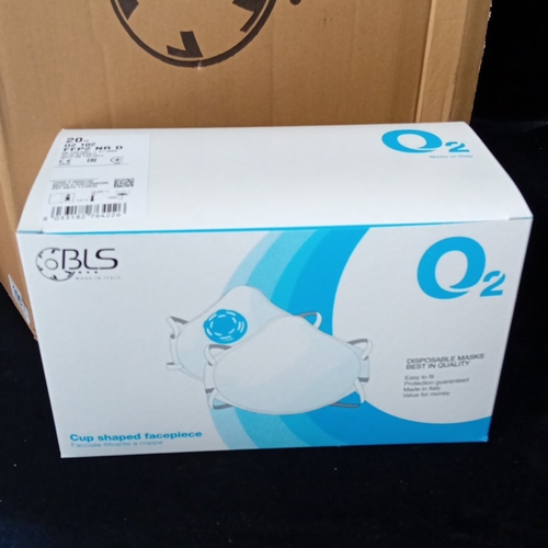 A large master box of 6 boxes of BLS “O2” disposable respirator masks ...