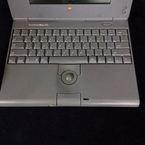 A rare early 1993 Apple PowerBook Duo 280c laptop computer, the