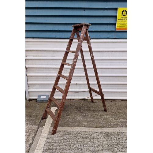 Youngman wooden step ladder, with hinged A-frame construction, stepped ...