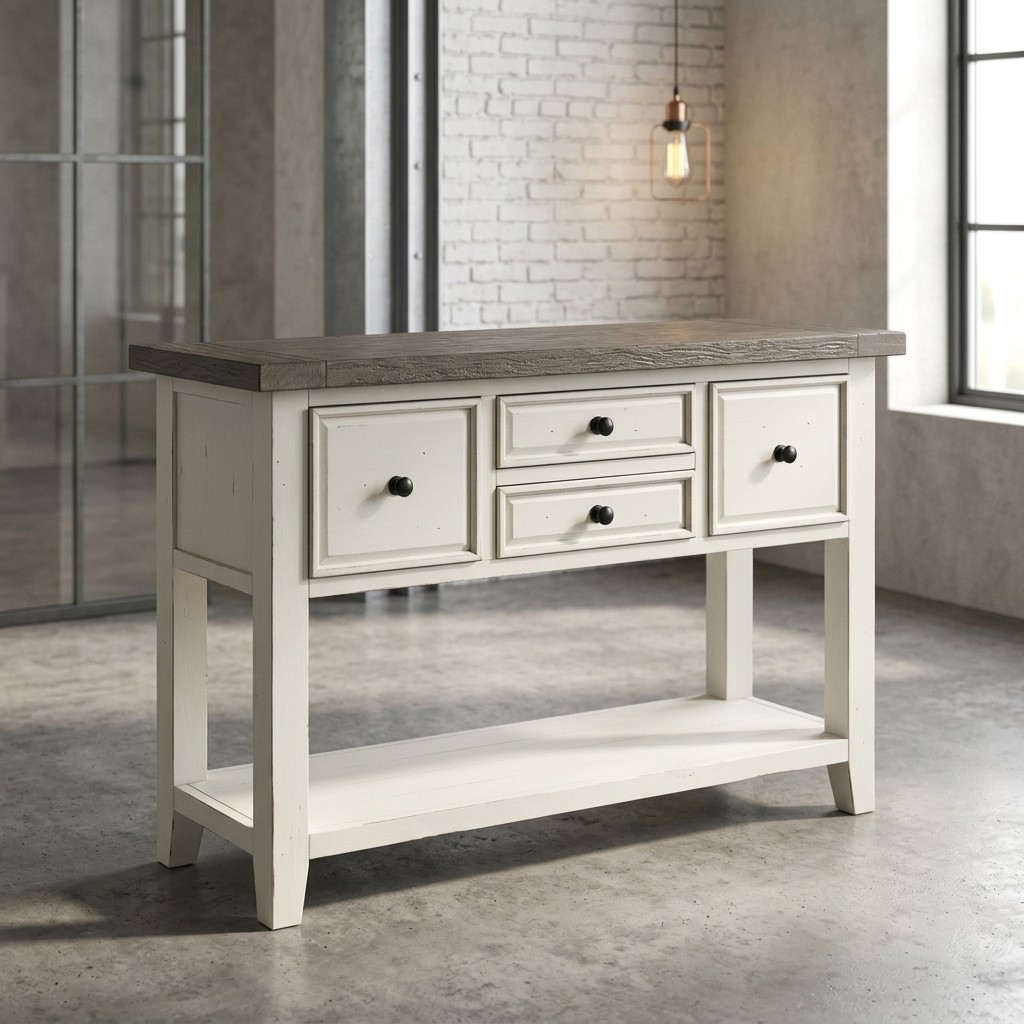 Star Lot : A Contemporary painted timber console table with plank ...