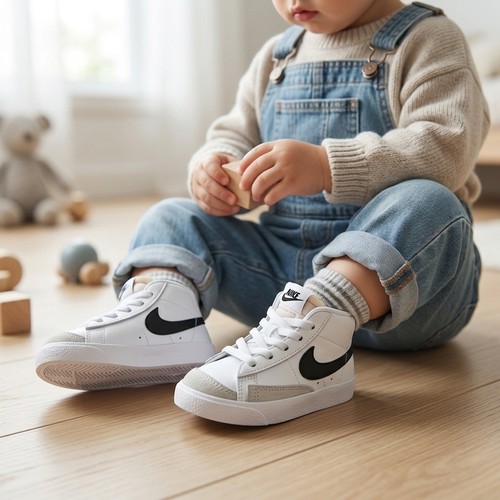 167 - A pair of alomost new in box Nike Blazer Mid 77 children's high top trainers. Size Child UK 4.5. €45... 