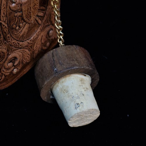 124 - A vintage collectible figure of a horse and  a wooden carr, which serves as a display for a bottle. ... 