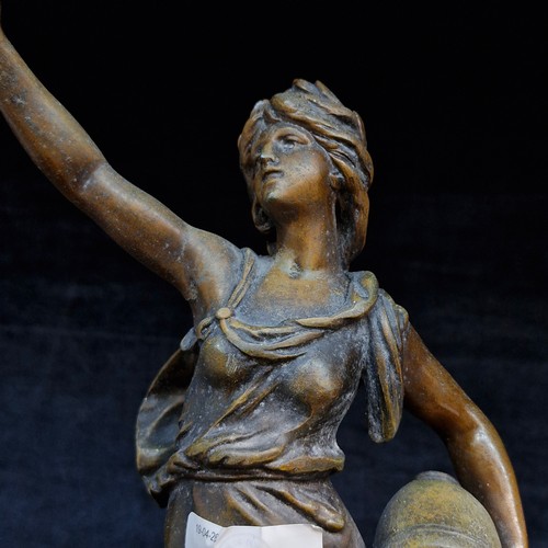 142 - A beautiful antique cast spelter statue titled ''Source d'Harmonie' by L&F Moreau (Louis Auguste Mor... 