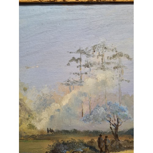 69 - Star Lot: A wonderful 1981 oil on board painting. Features an Irish rural landscape with figures and... 
