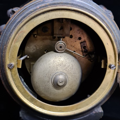 181 - Star Lot: A charming late 19th/early 20th century French eight day mantel clock titled 